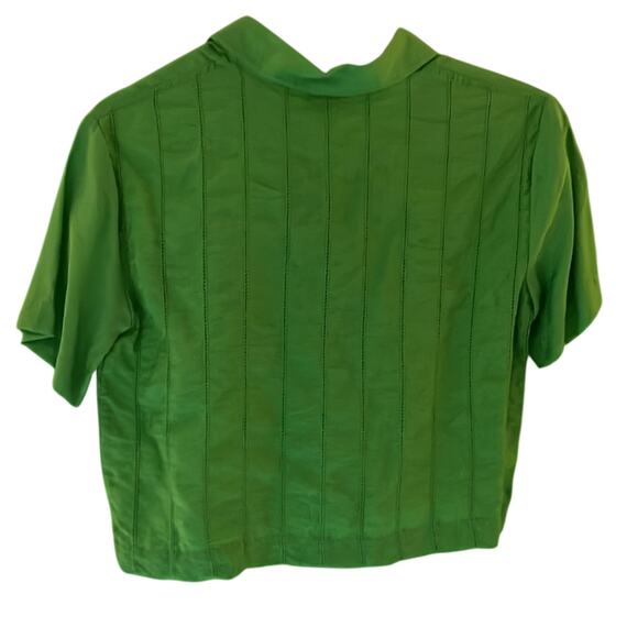 Jason Wu Green Button-Up Cropped Shirt Size XS - Picture 3 of 3